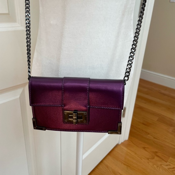 Small Purple  Leather Clutch Bag from The Kooples - Picture 5 of 9
